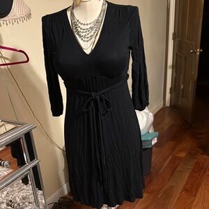 Elegant Black V-Neck Dress